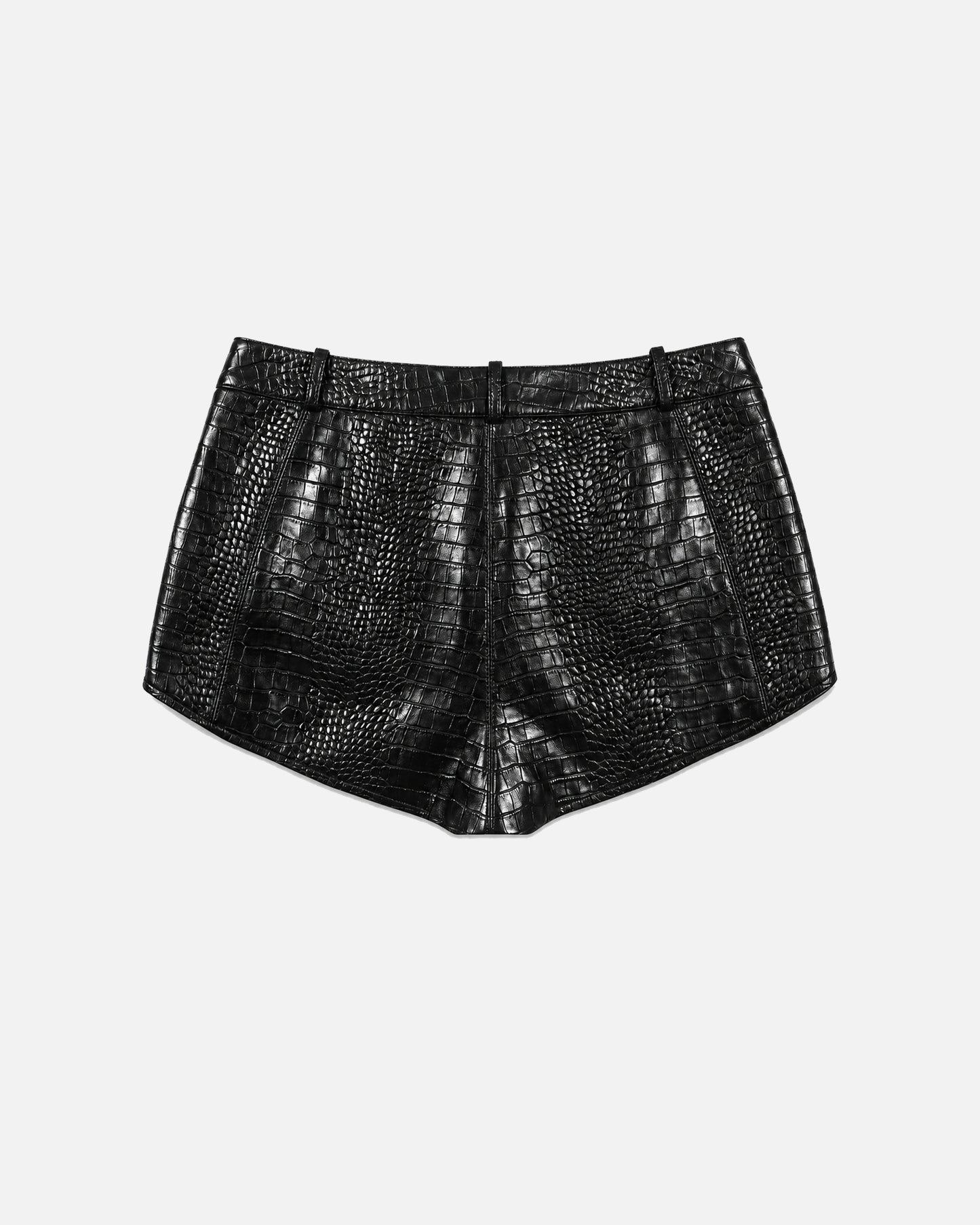 Naomi Black Croc Shorts
