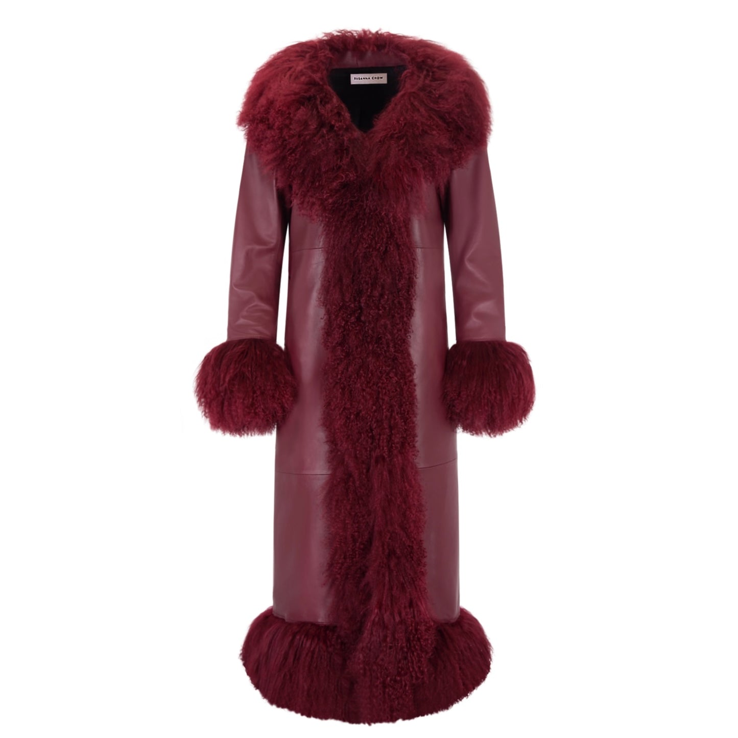 Dorothy Leather Shearling Maxi Coat