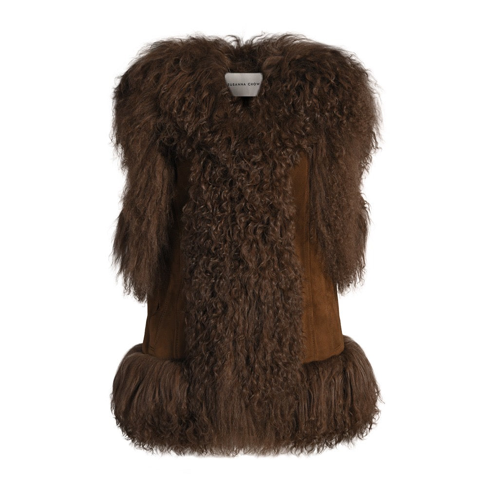 Dorothy Suede Shearling Vest