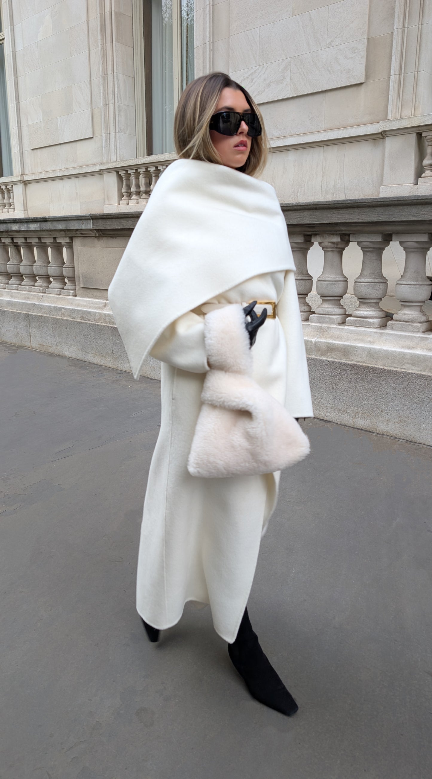 Uma Asymmetric Cashmere Wool Coat