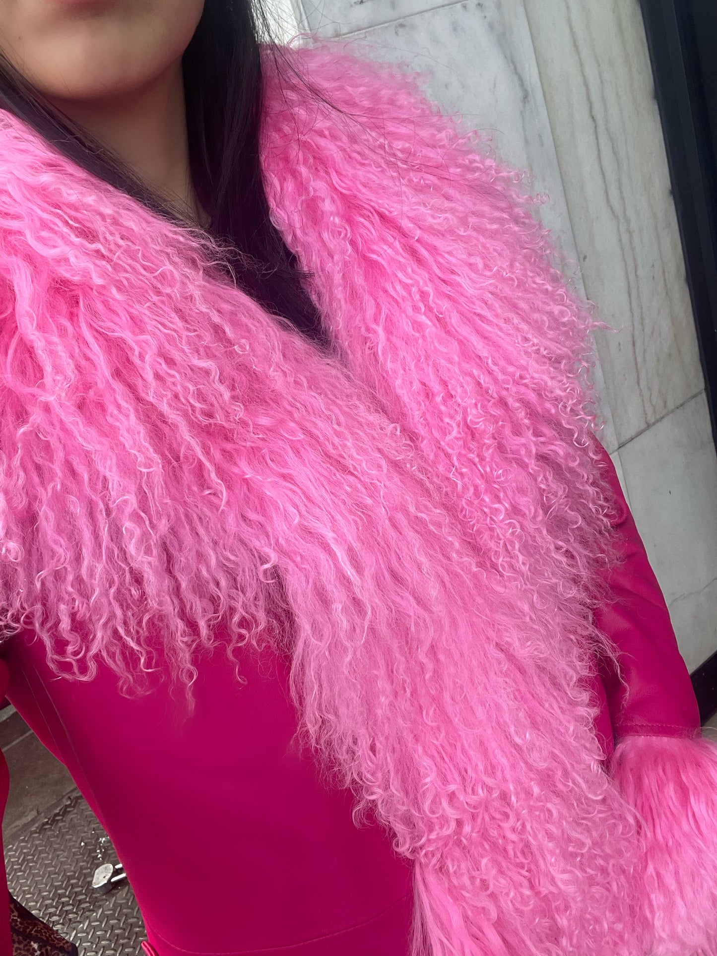 Dorothy Leather Shearling Maxi Coat