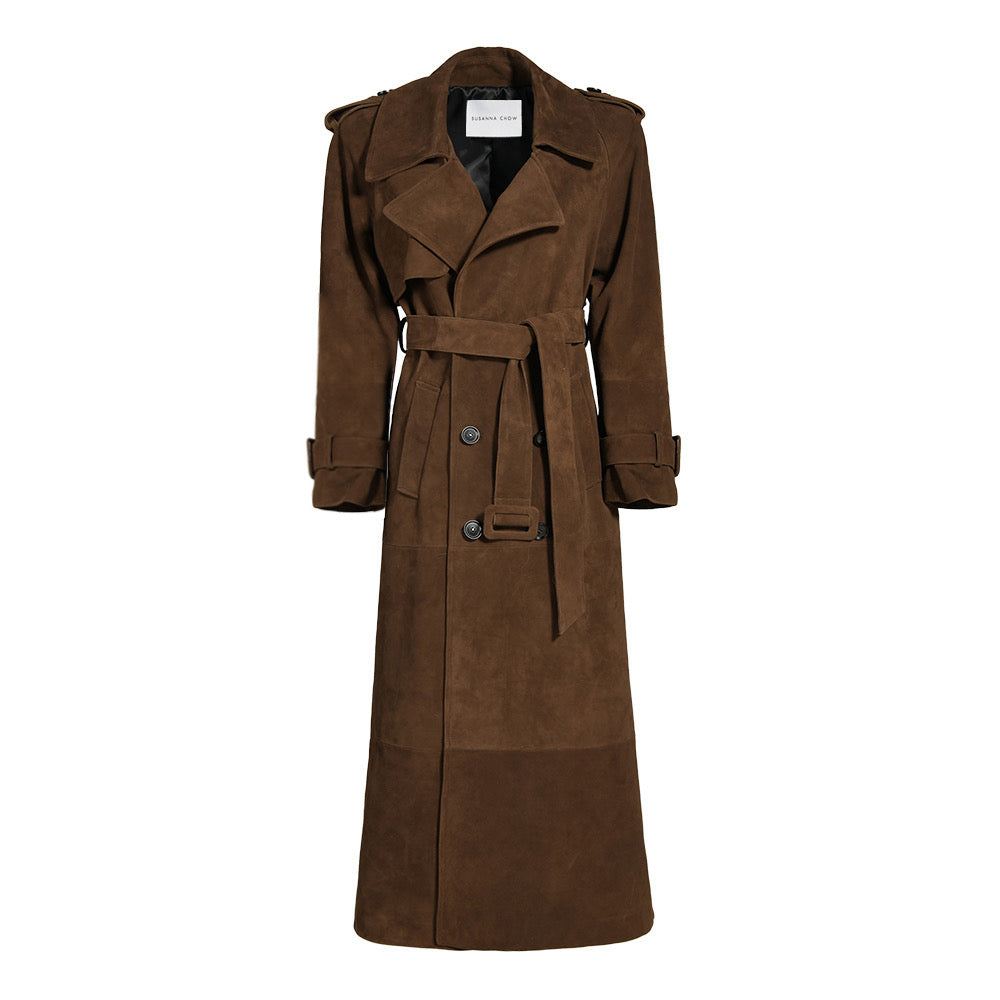 Madison Suede Trench Coat