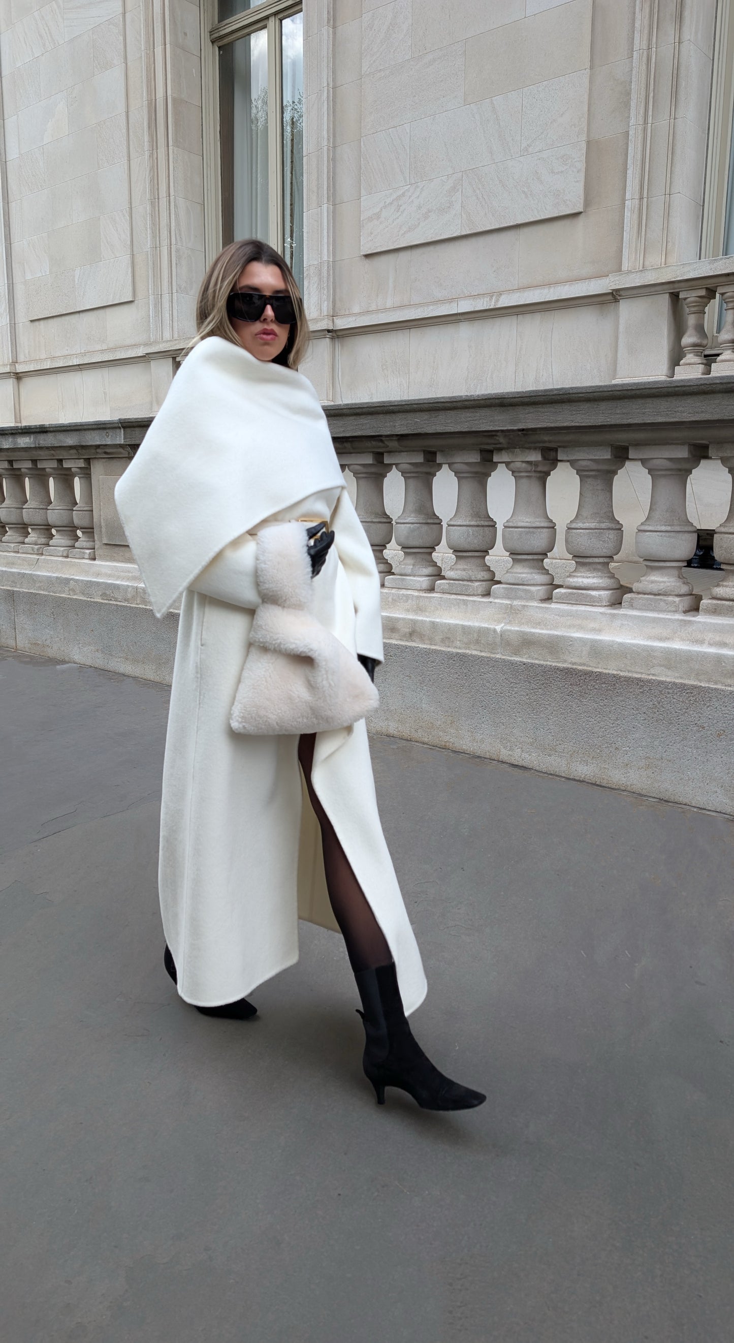 Uma Asymmetric Cashmere Wool Coat
