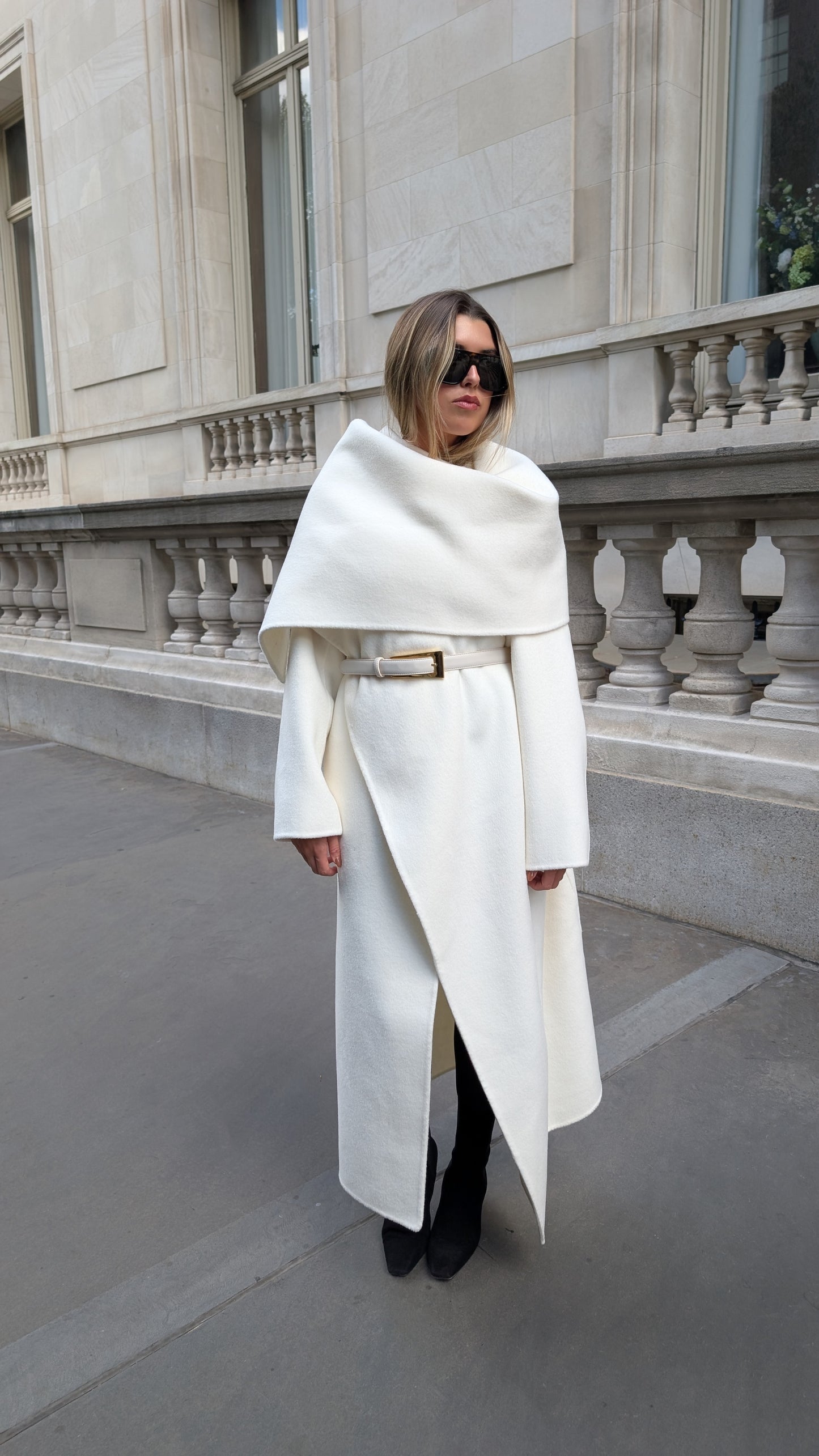 Uma Asymmetric Cashmere Wool Coat