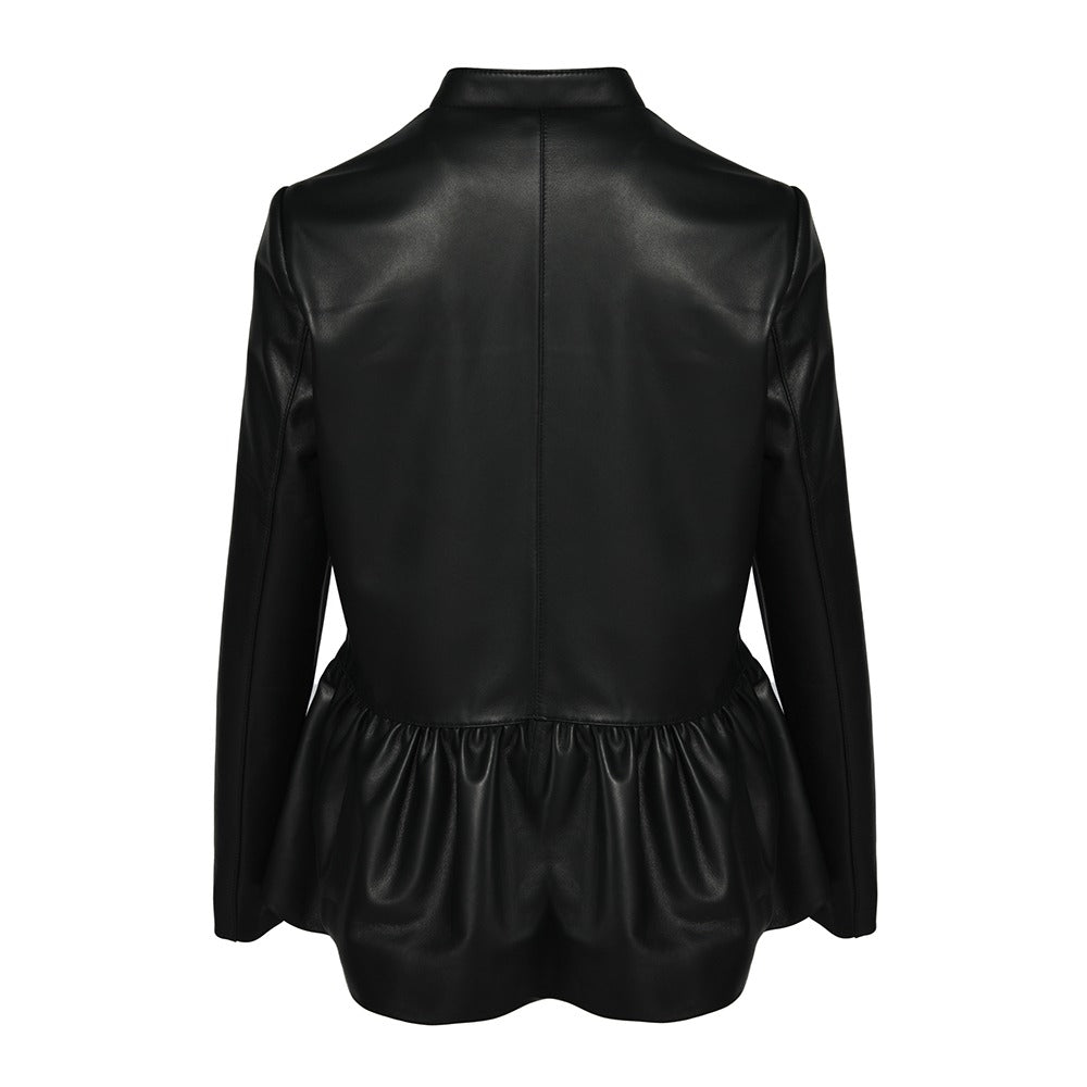 Ariella Leather Ruffle Jacket