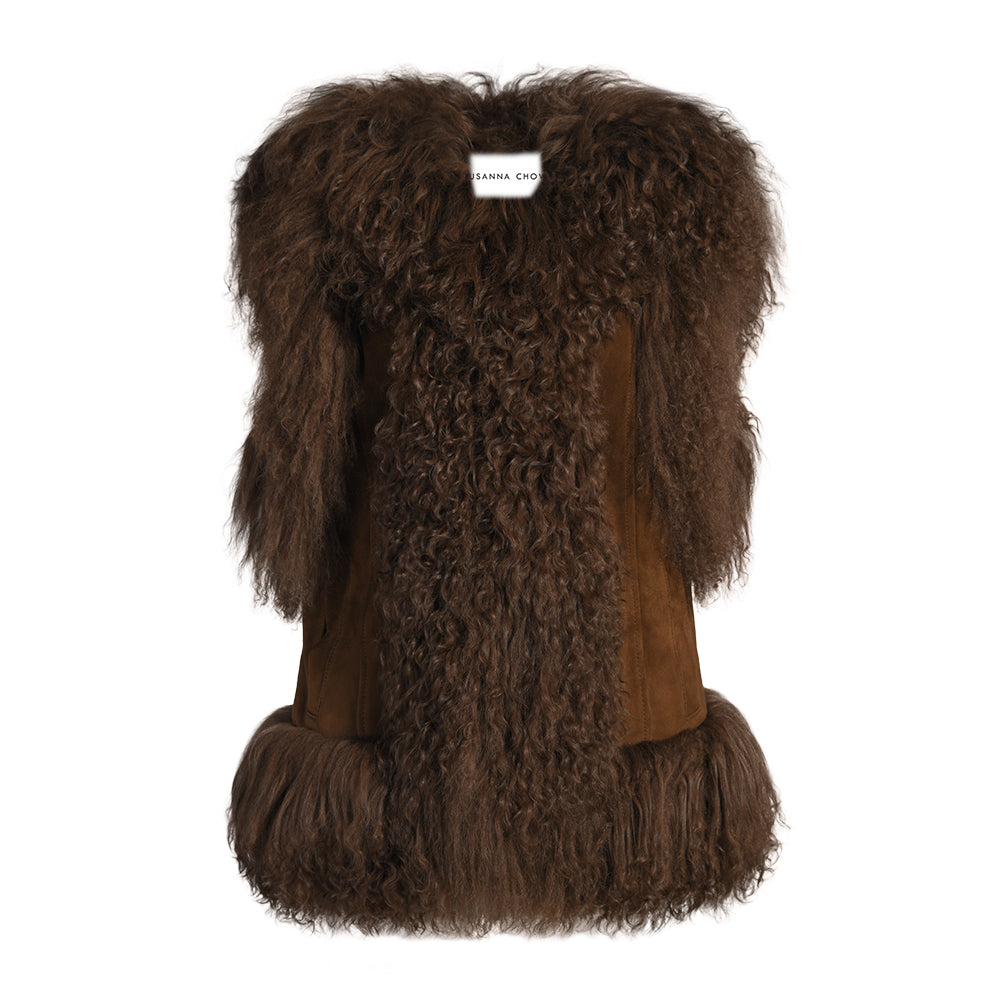 Dorothy Suede Shearling Vest