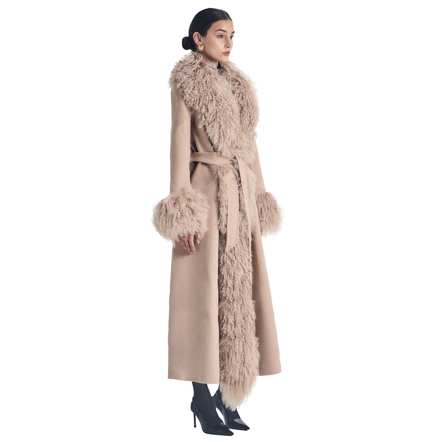 Inez Cashmere Shearling Coat