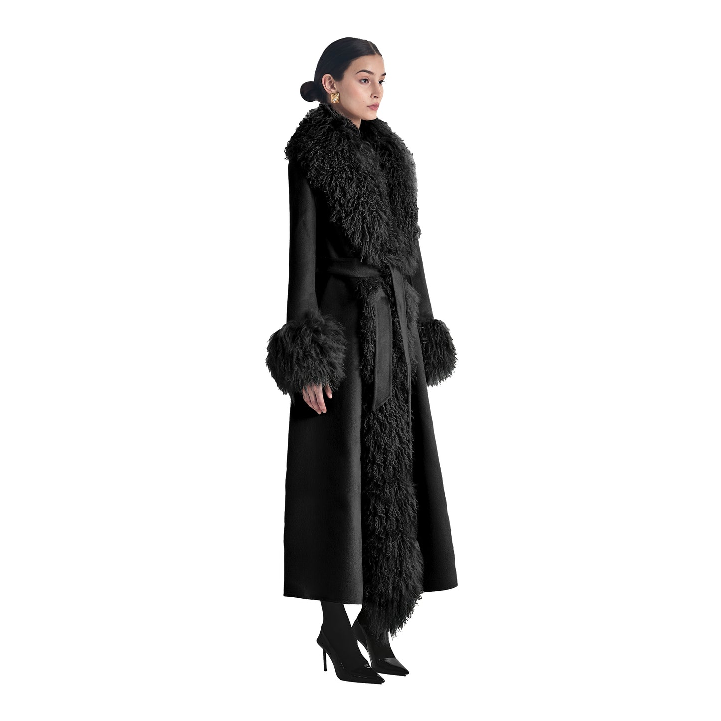 Inez Suede Shearling Coat