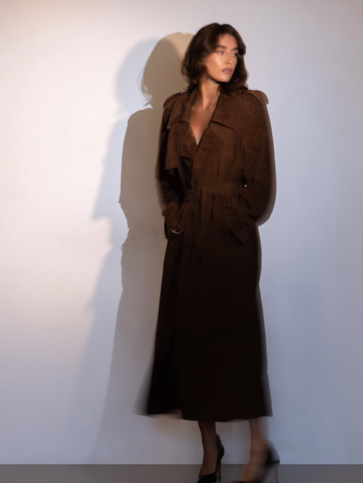 Madison Suede Trench Coat