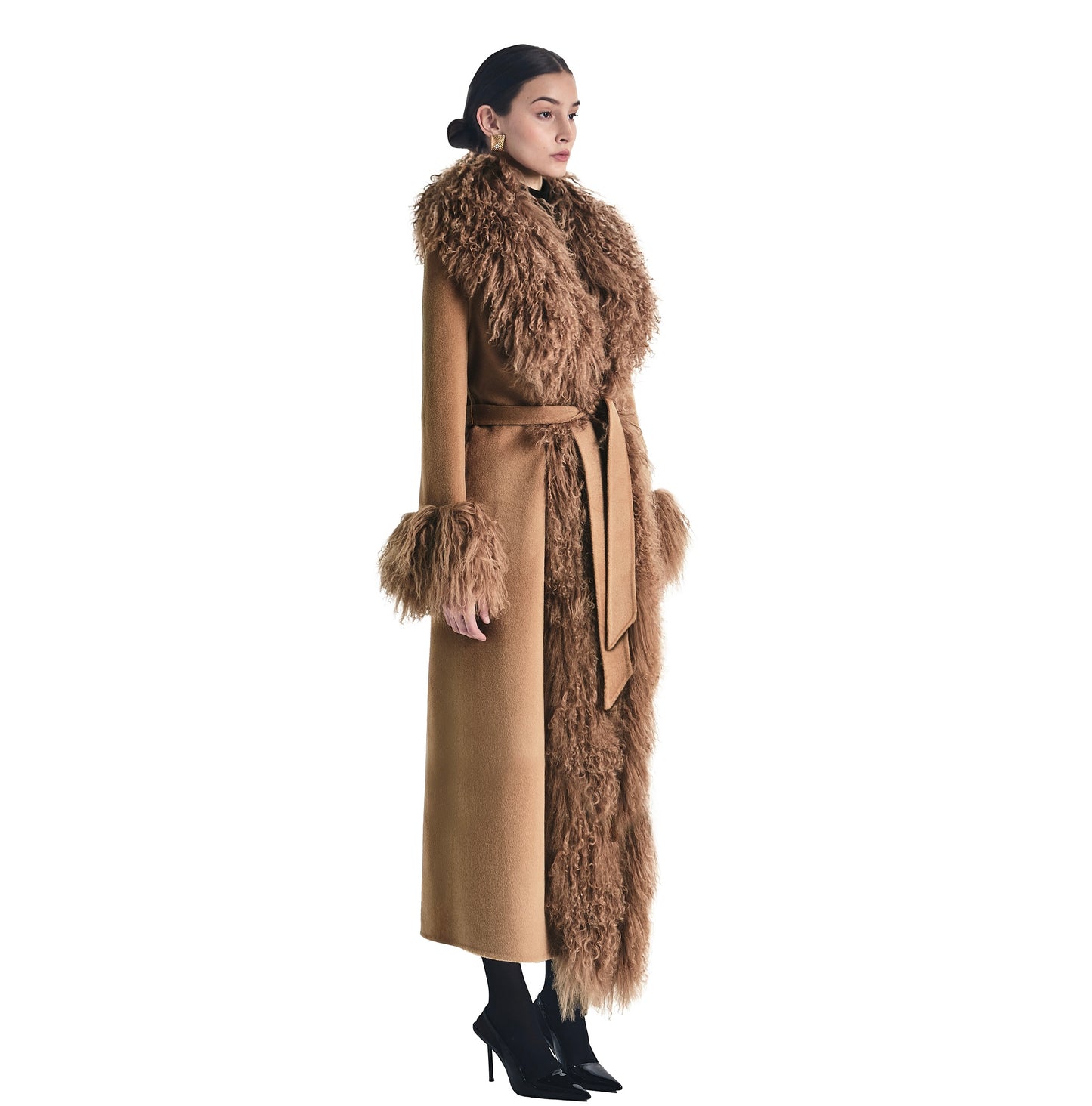 Inez Cashmere Shearling Coat