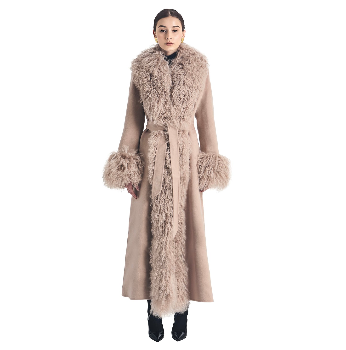 Inez Cashmere Shearling Coat