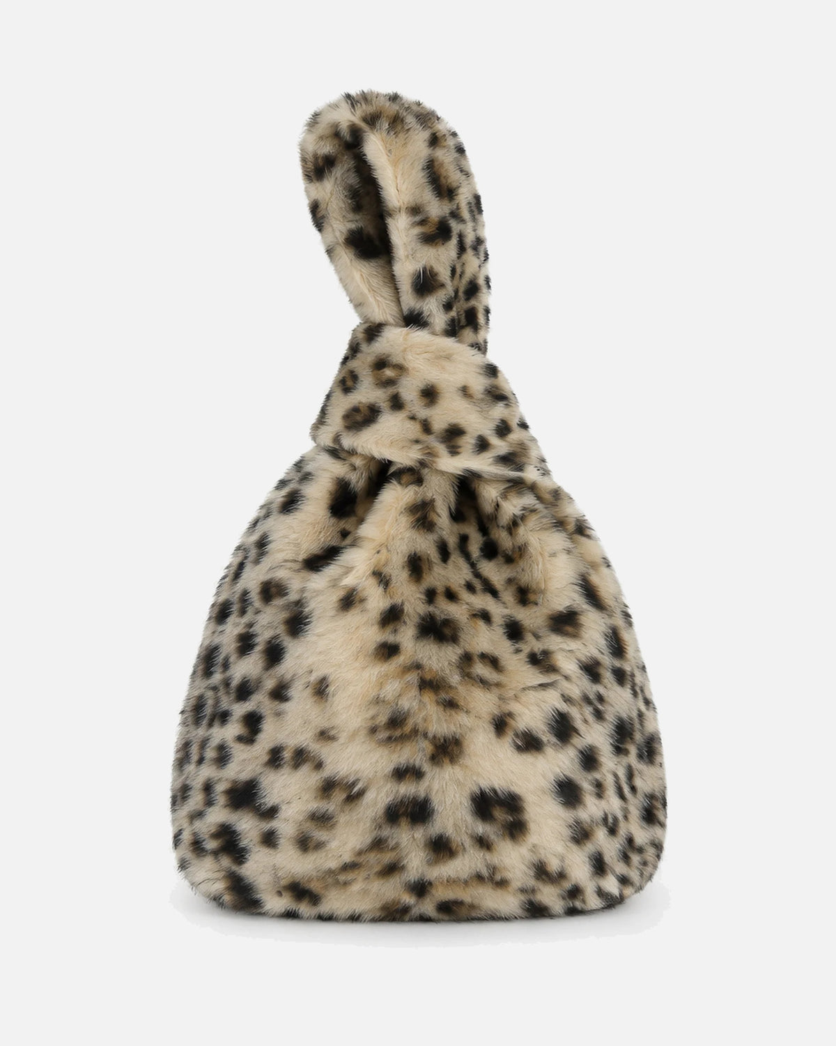 Charlotte Leopard Shearling Knot Bag, back view