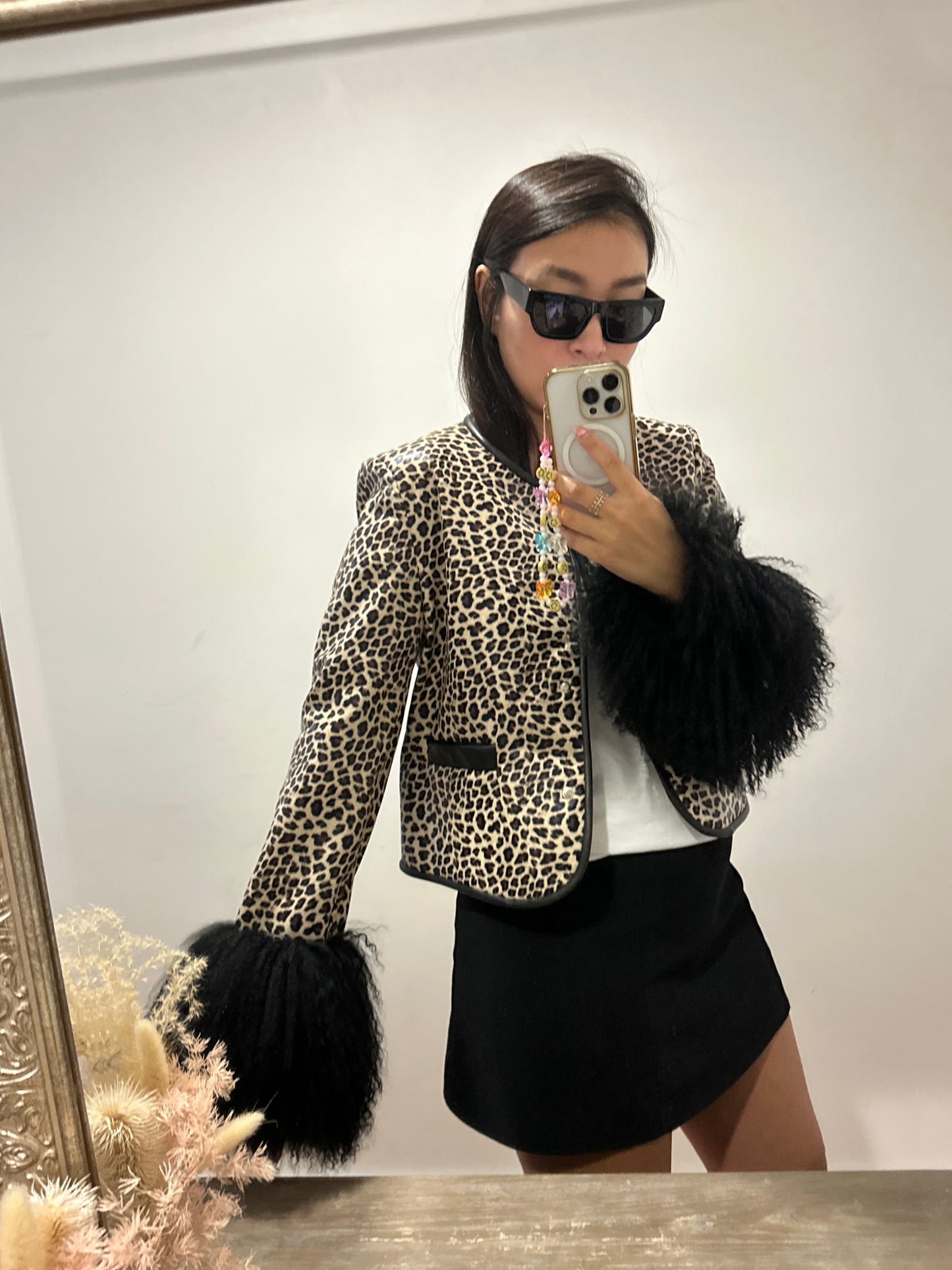 Leandra Leopard Shearling Jacket