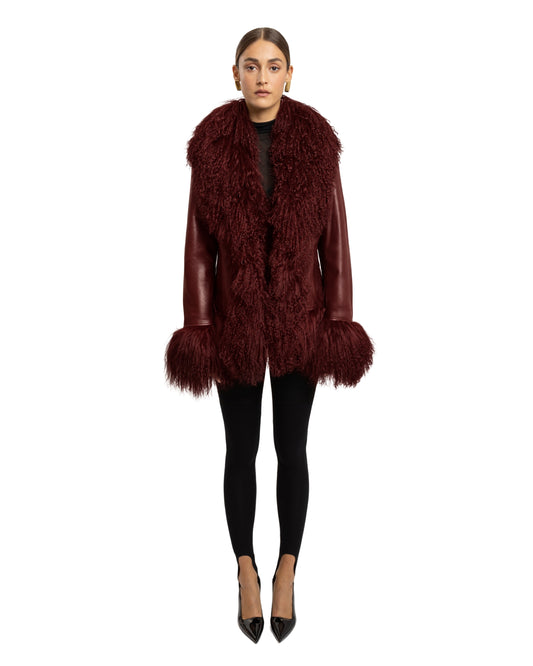 Dorothy Leather Shearling Coat