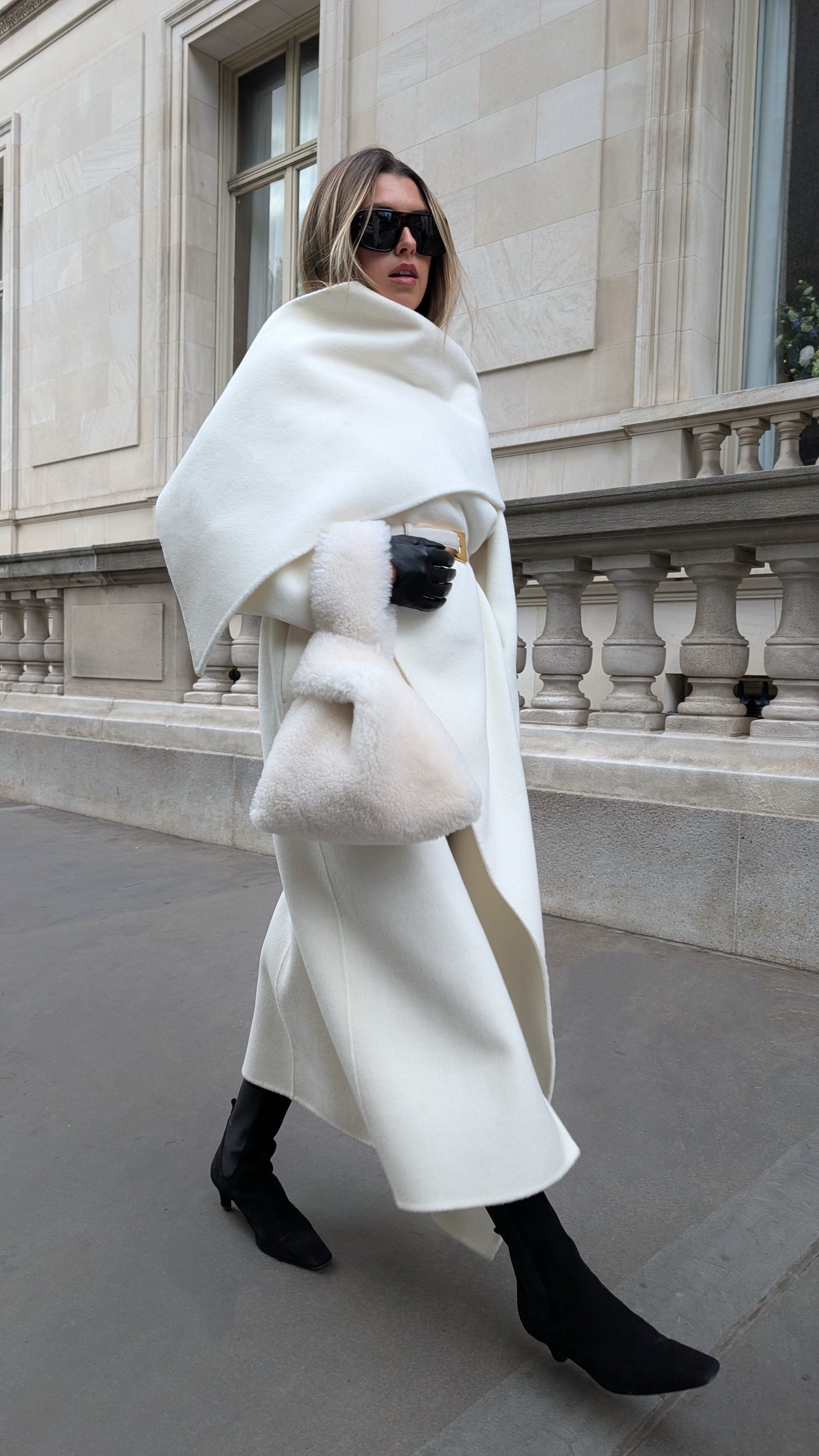 Uma Asymmetric Cashmere Wool Coat