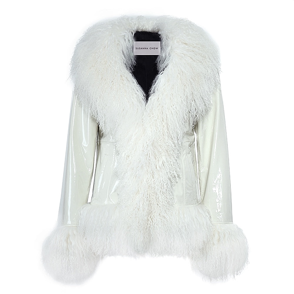 Dorothy Leather Shearling Coat Short Classic