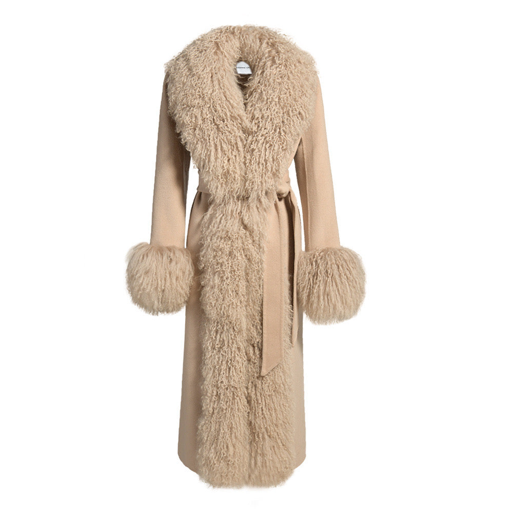 Inez Cashmere Shearling Coat