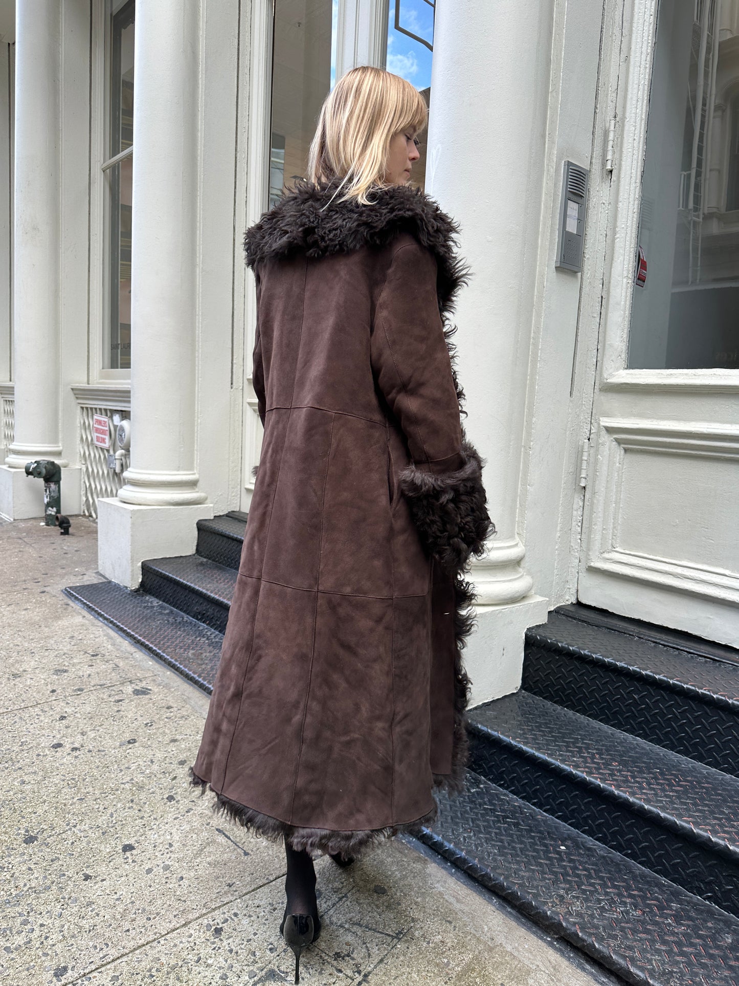 Daphne Shearling Suede Coat