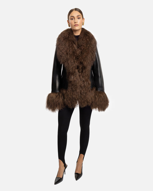 Dorothy Leather Shearling Coat