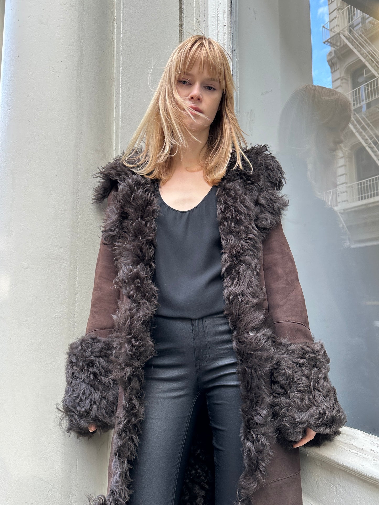 Daphne Shearling Suede Coat