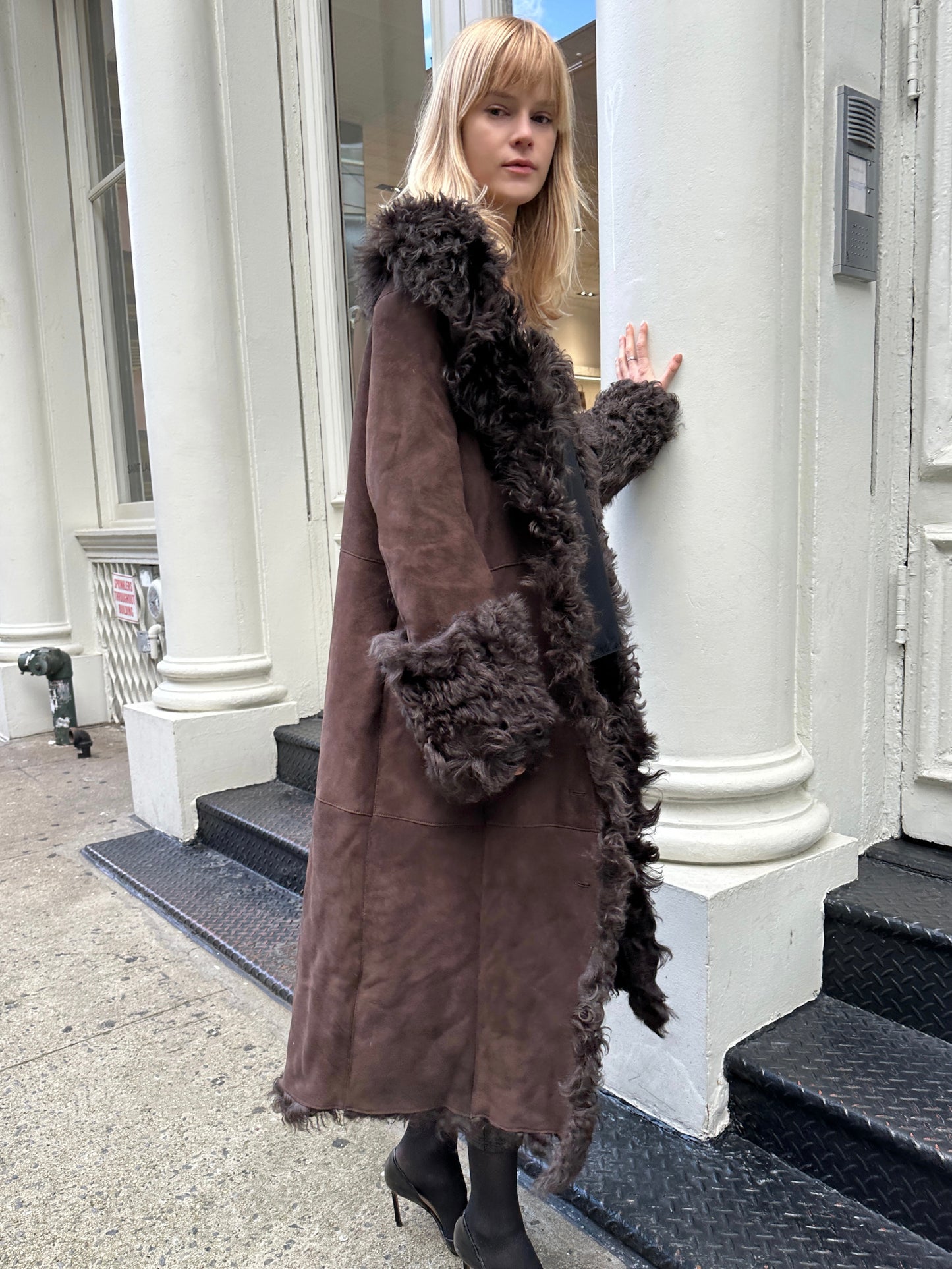 Daphne Shearling Suede Coat