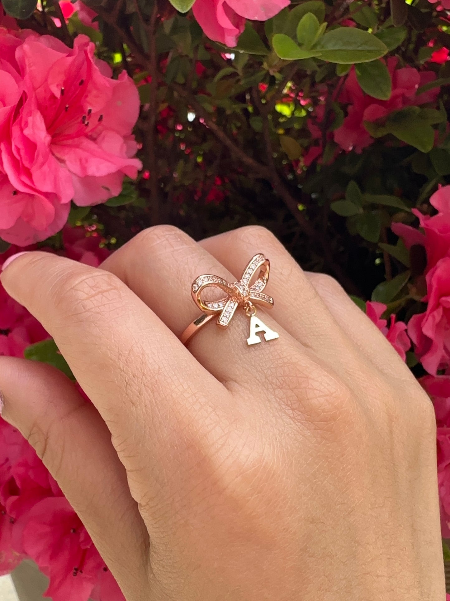 Theodora Letter Charm Ring