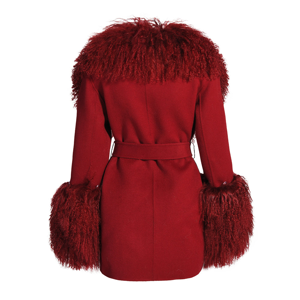 Mimi Cashmere Shearling Midi Coat
