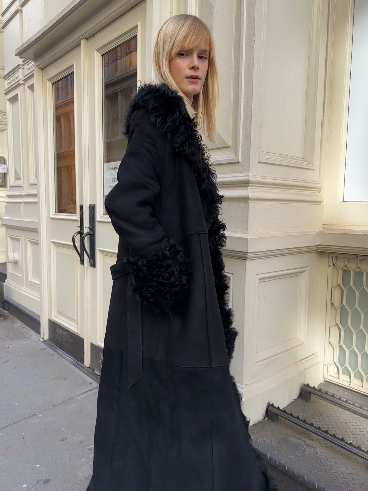 Daphne Shearling Suede Coat