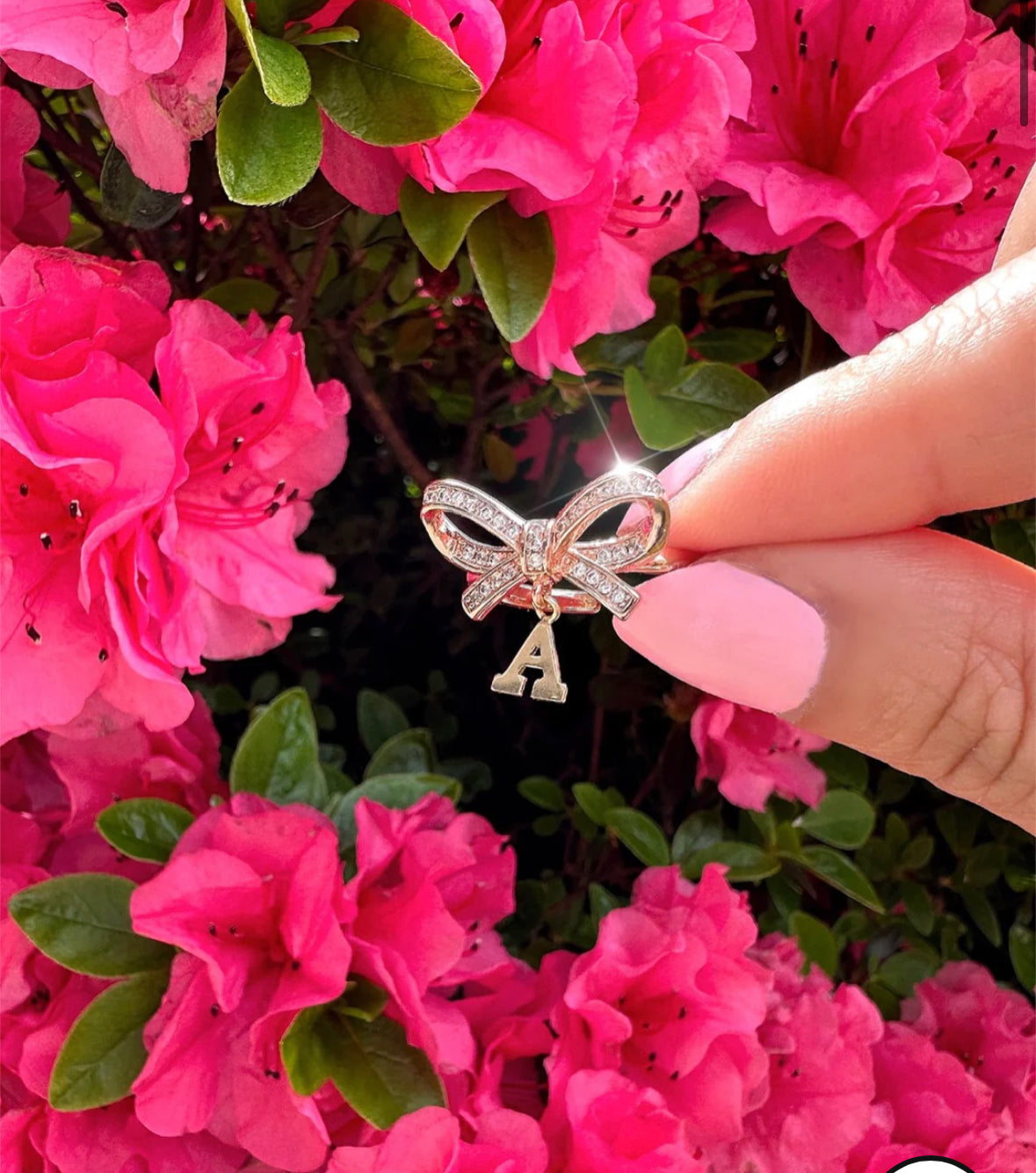 Theodora Letter Charm Ring
