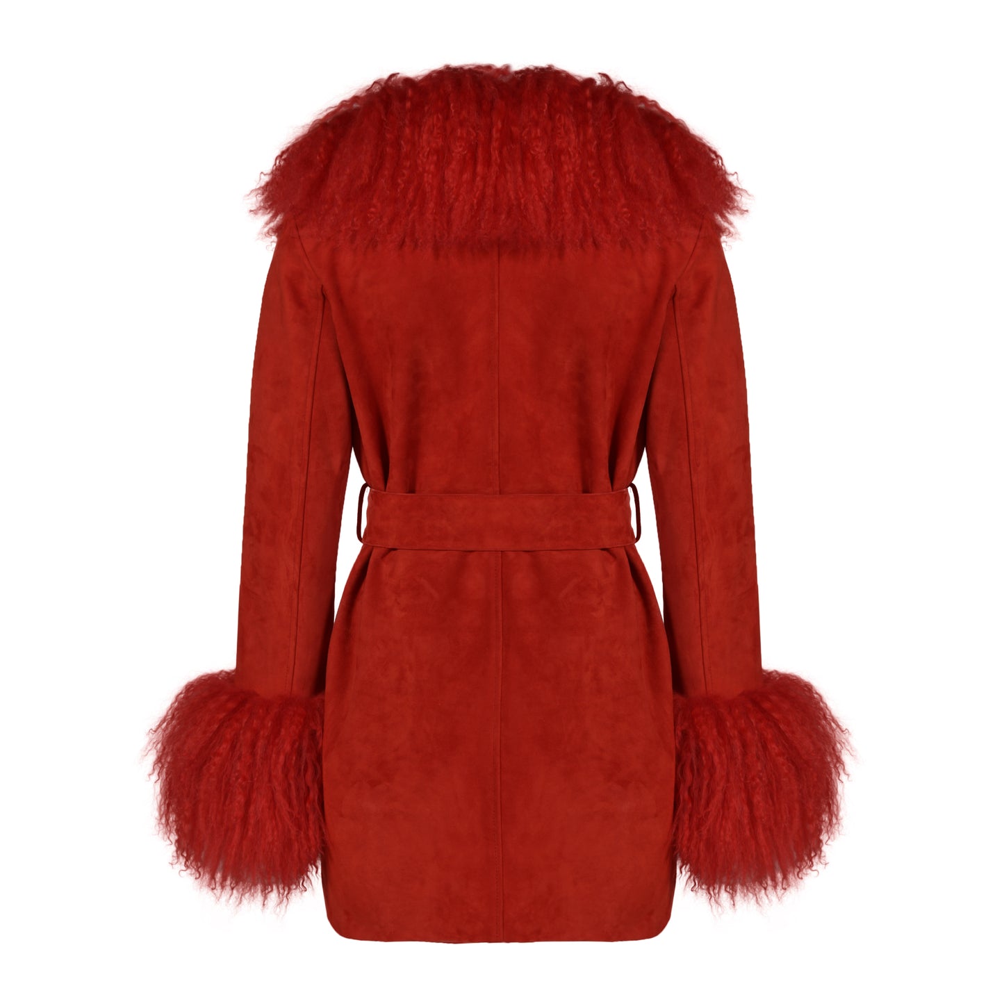 Inez Suede Shearling Midi Coat