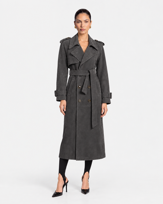 Madison Suede Trench Coat
