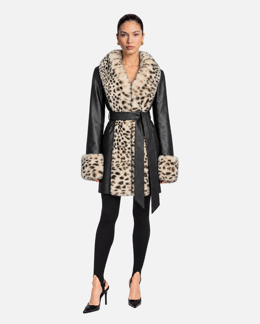 Odette Leather Shearling Coat