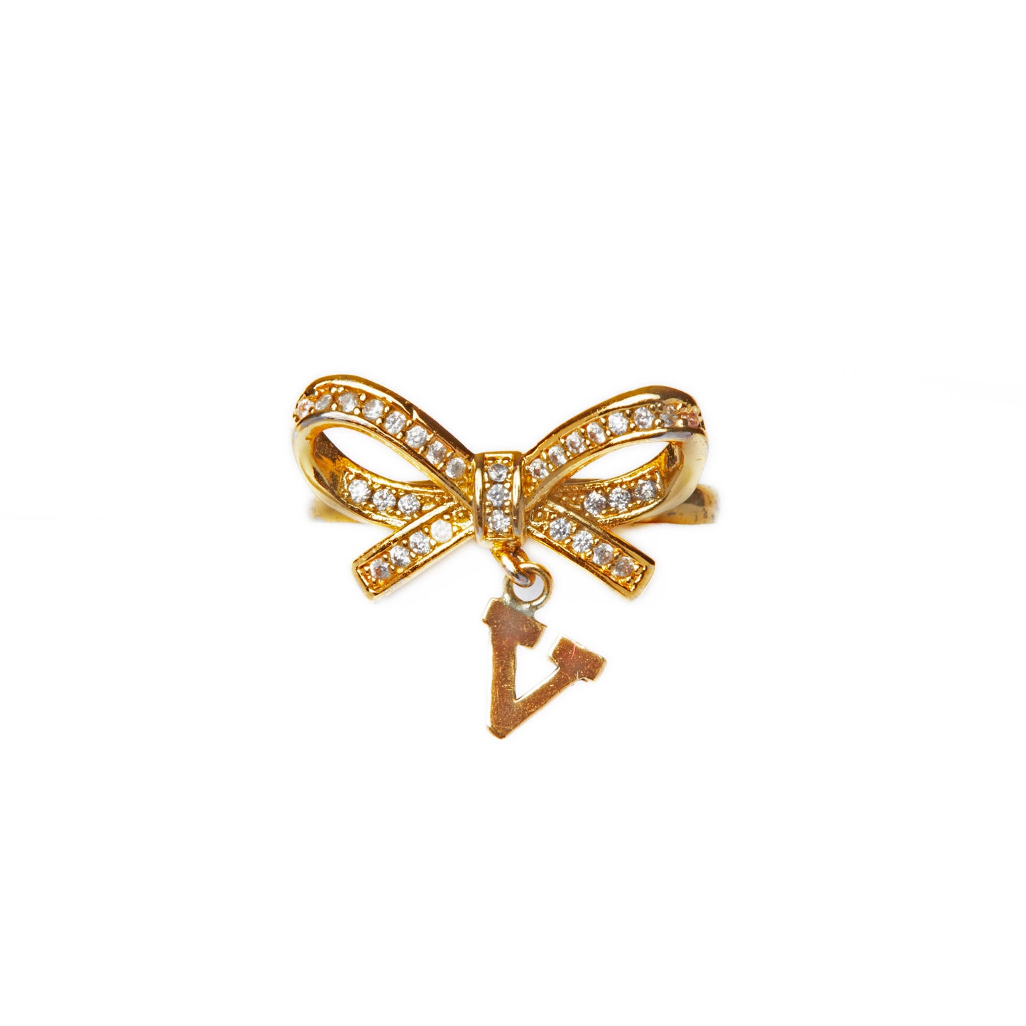 Theodora Letter Charm Ring