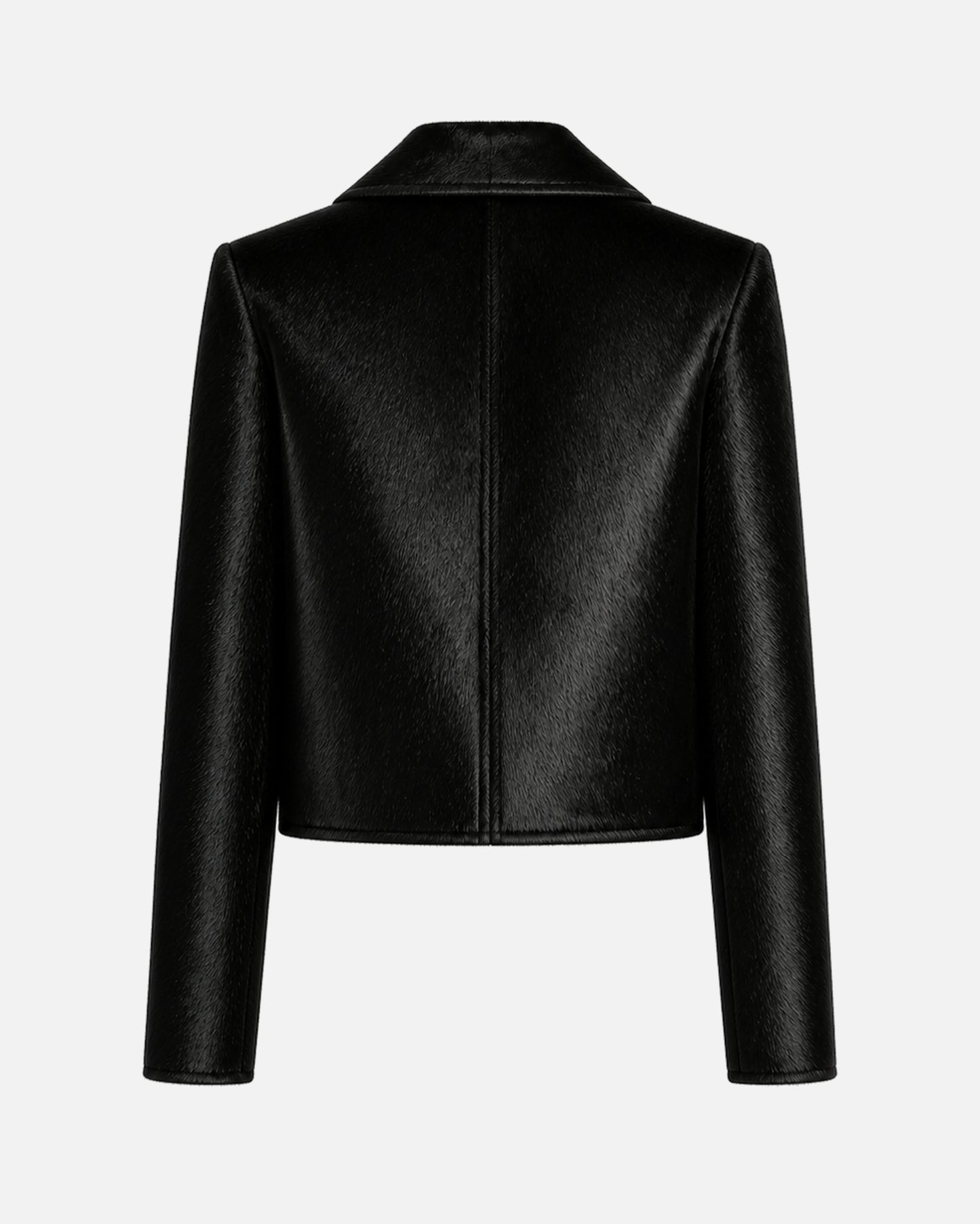 Susanna Chow Ashtin Pony Hair Jacket in Black, back view