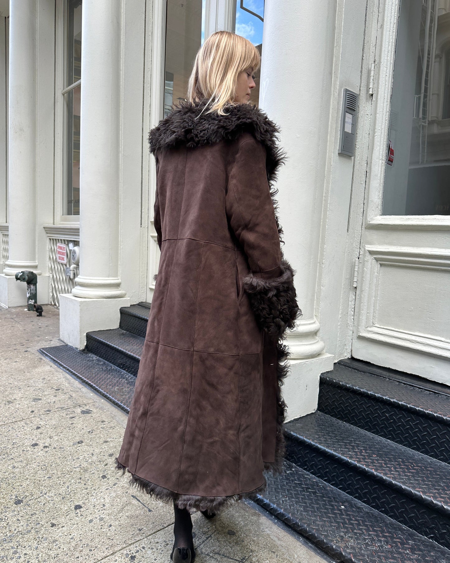 Daphne Shearling Suede Coat
