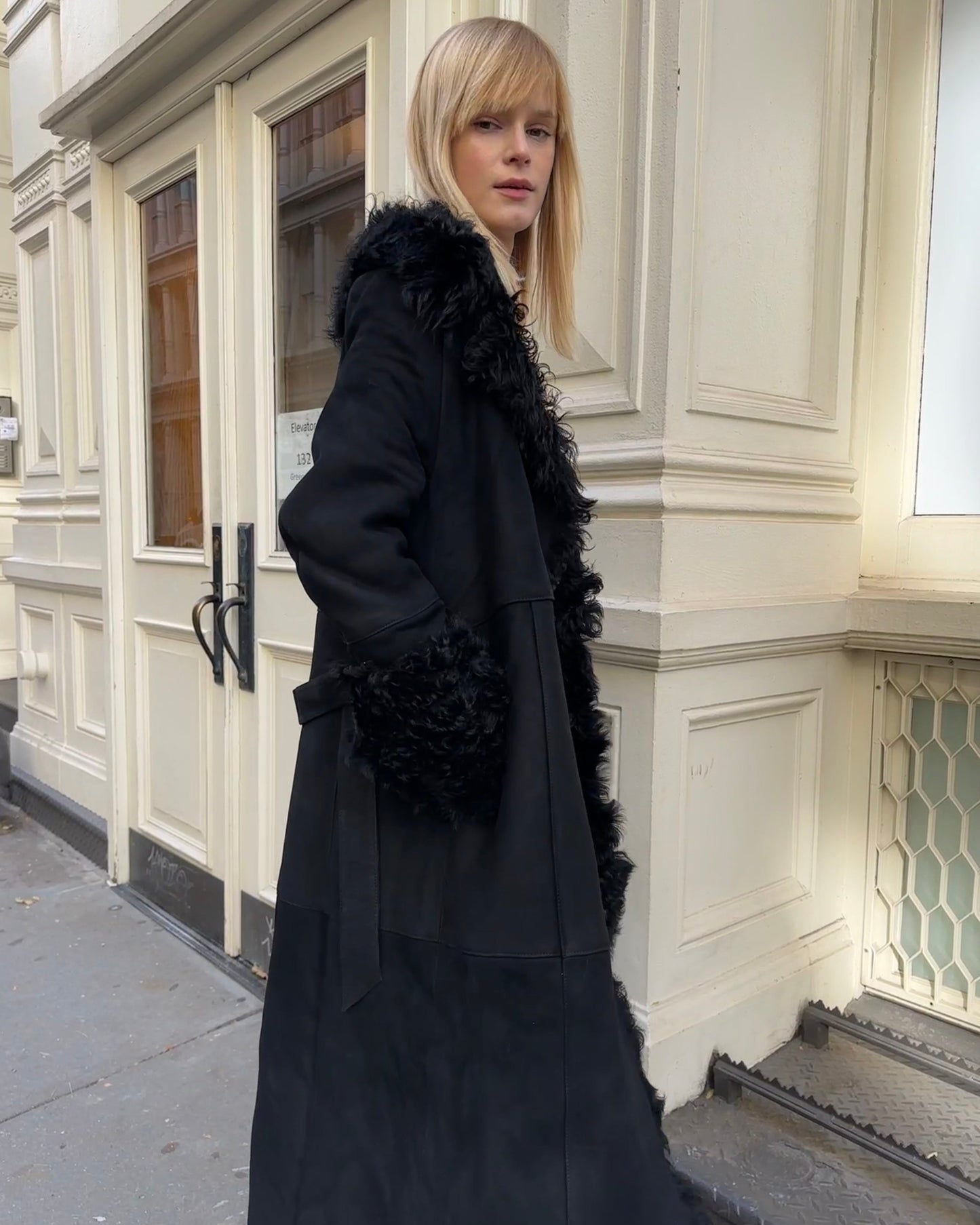 Daphne Shearling Suede Coat