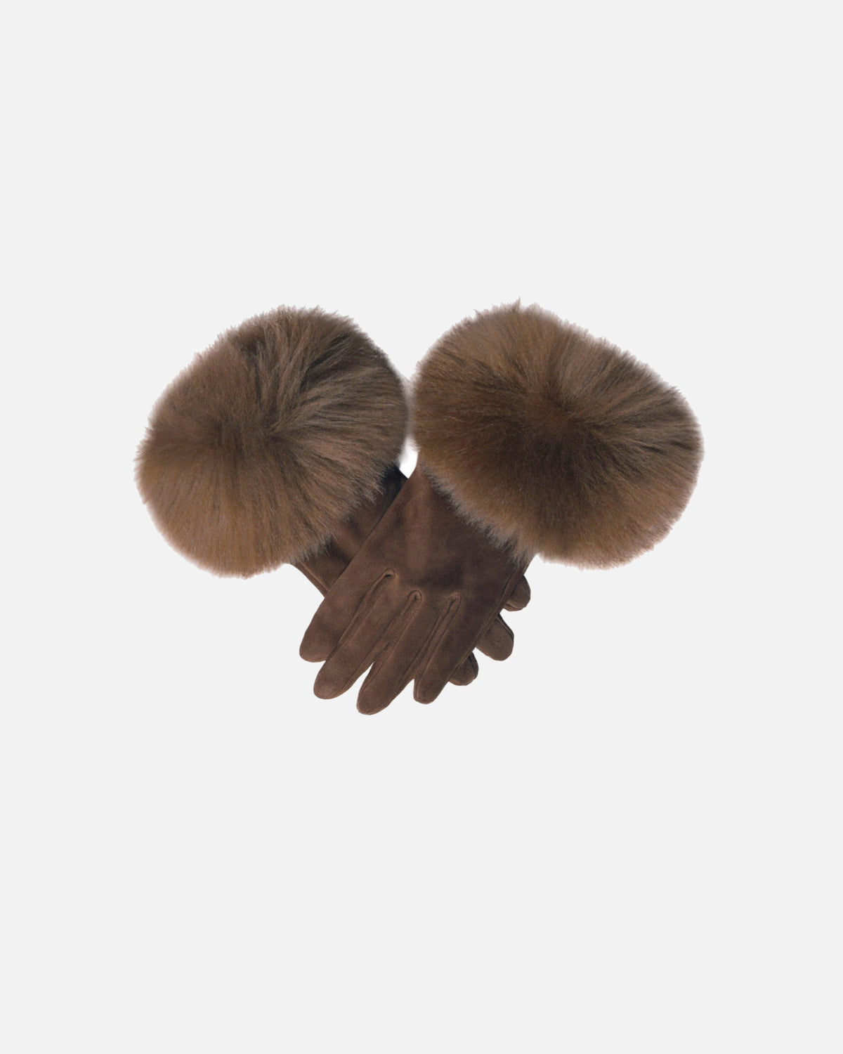 Dawson Shearling Trim Suede Gloves Etaupe