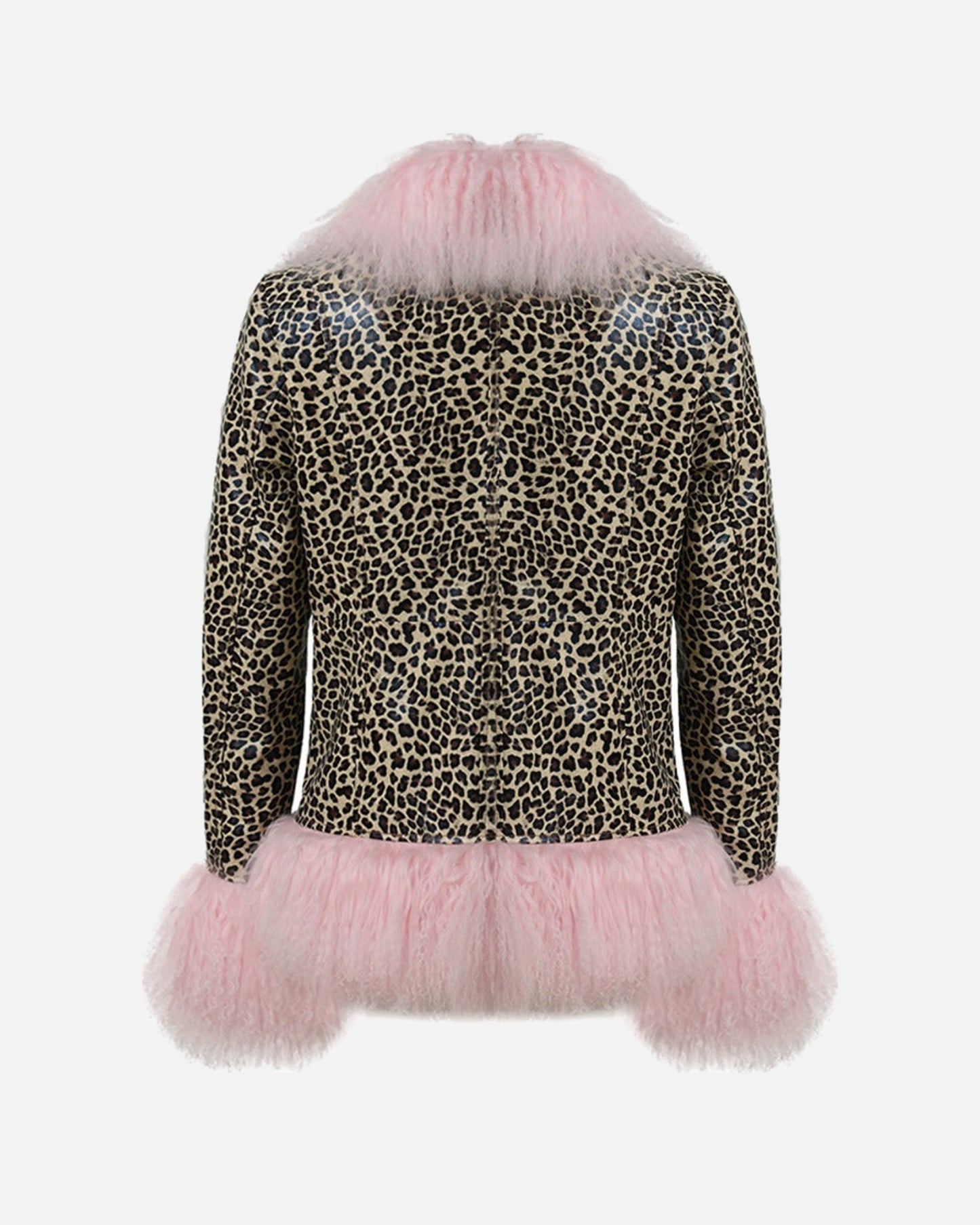 Dorothy Leopard Leather Shearling Coat