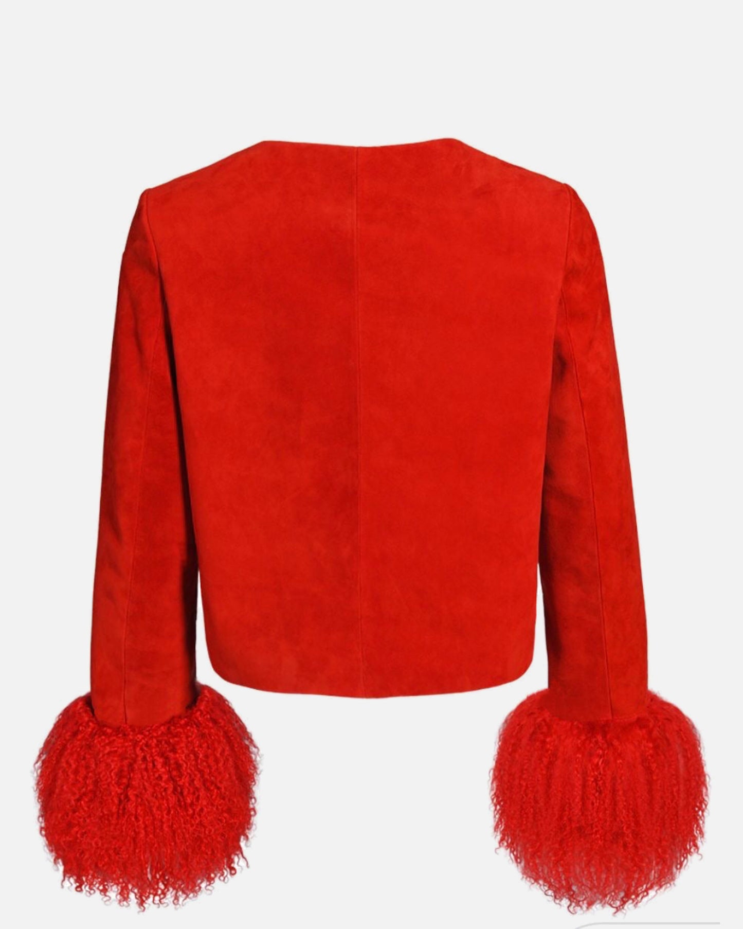 Frida Shearling Trim Suede Jacket