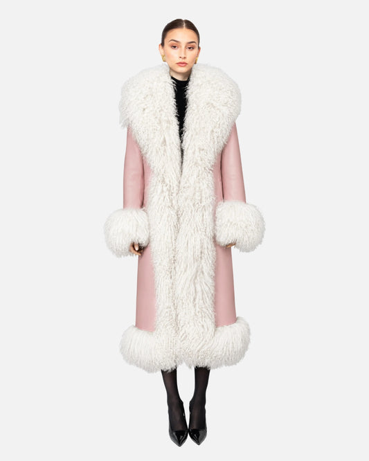 Dorothy Leather Shearling Maxi Coat