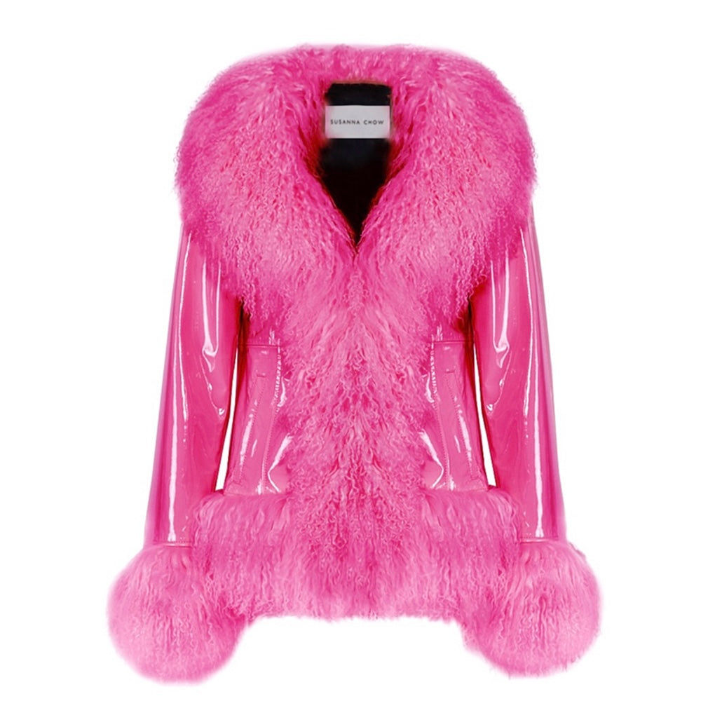 Dorothy Patent Leather Shearling Coat