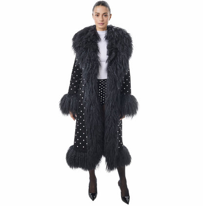 Dorothy Diamanté Suede Maxi Coat