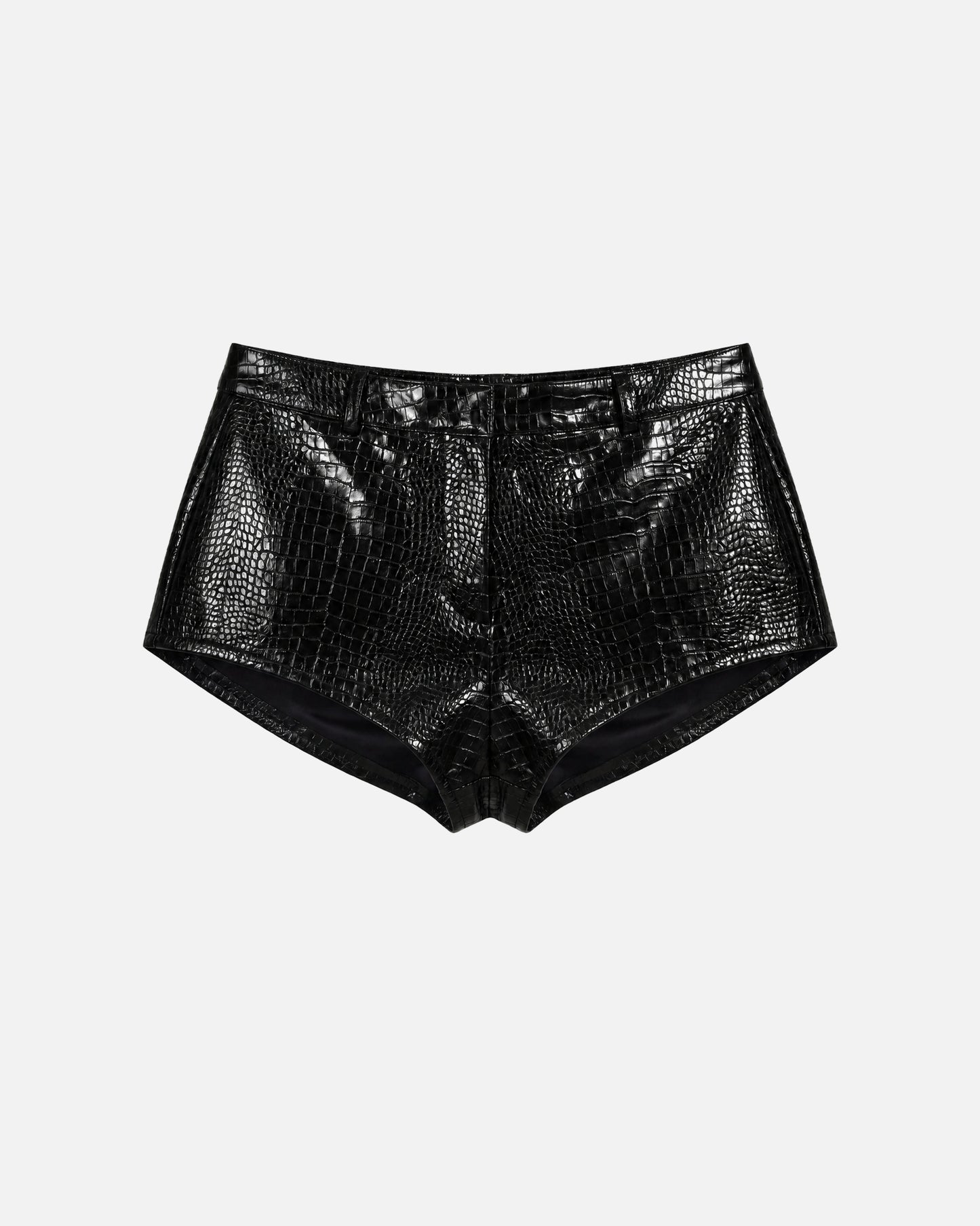 Naomi Black Croc Shorts