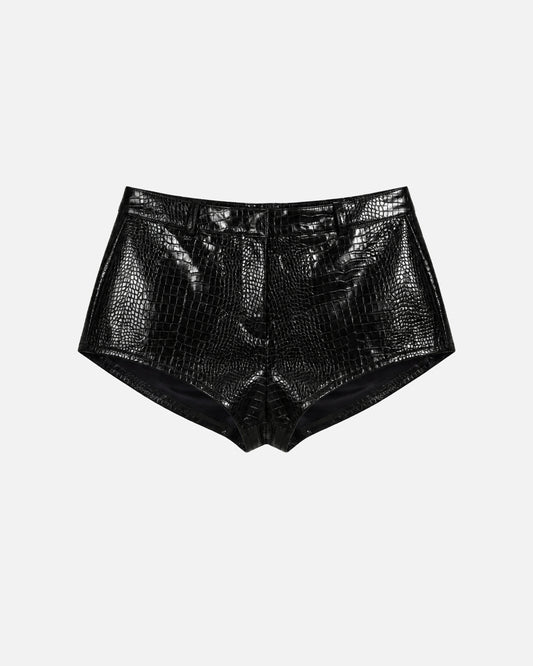 Naomi Black Croc Shorts
