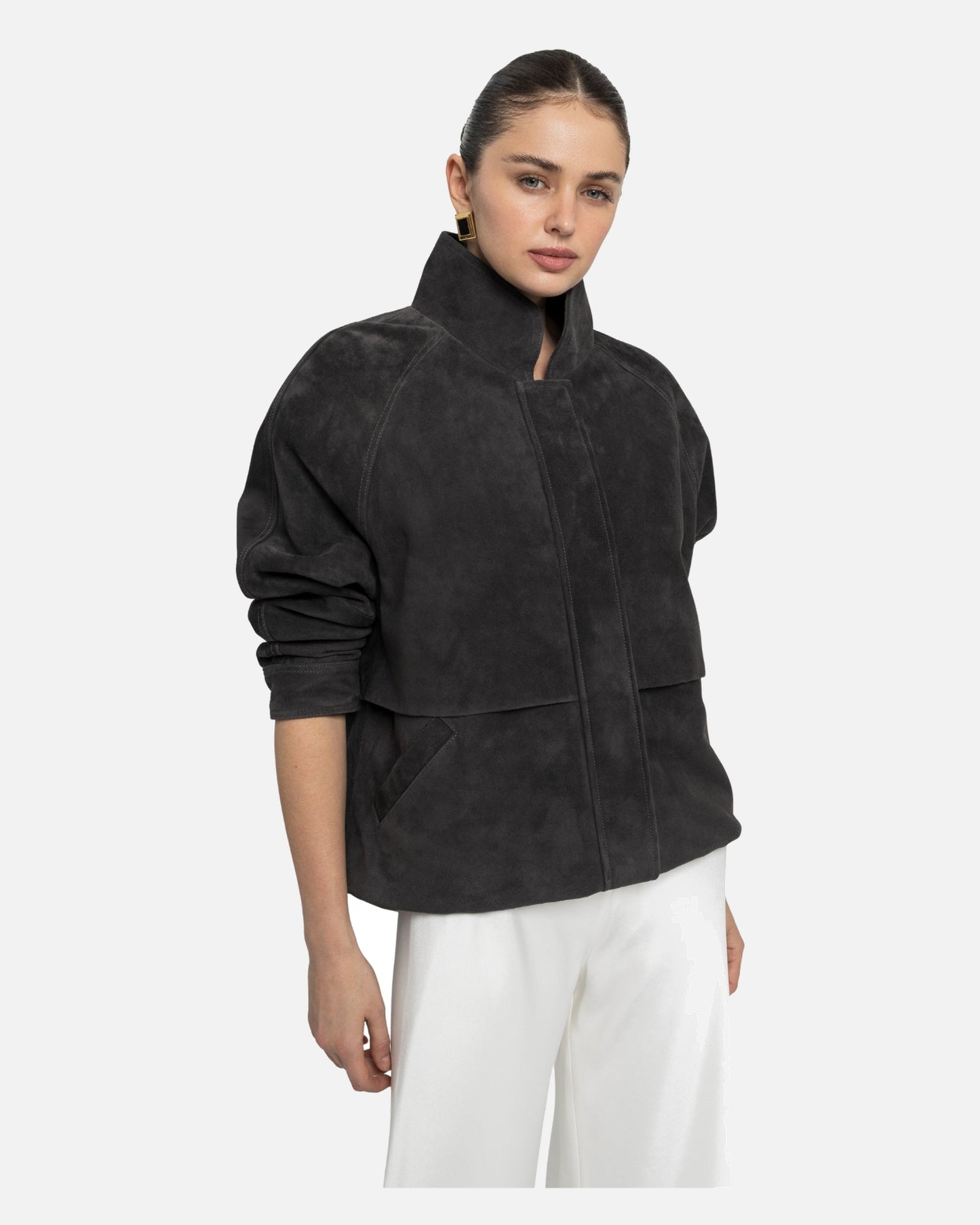 Remy Suede Bomber Jacket