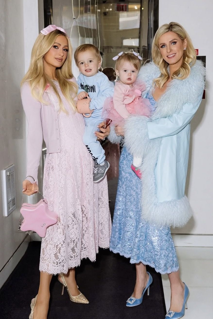 Nicky Hilton wearing Dorothy Leather Shearling Midi Coat