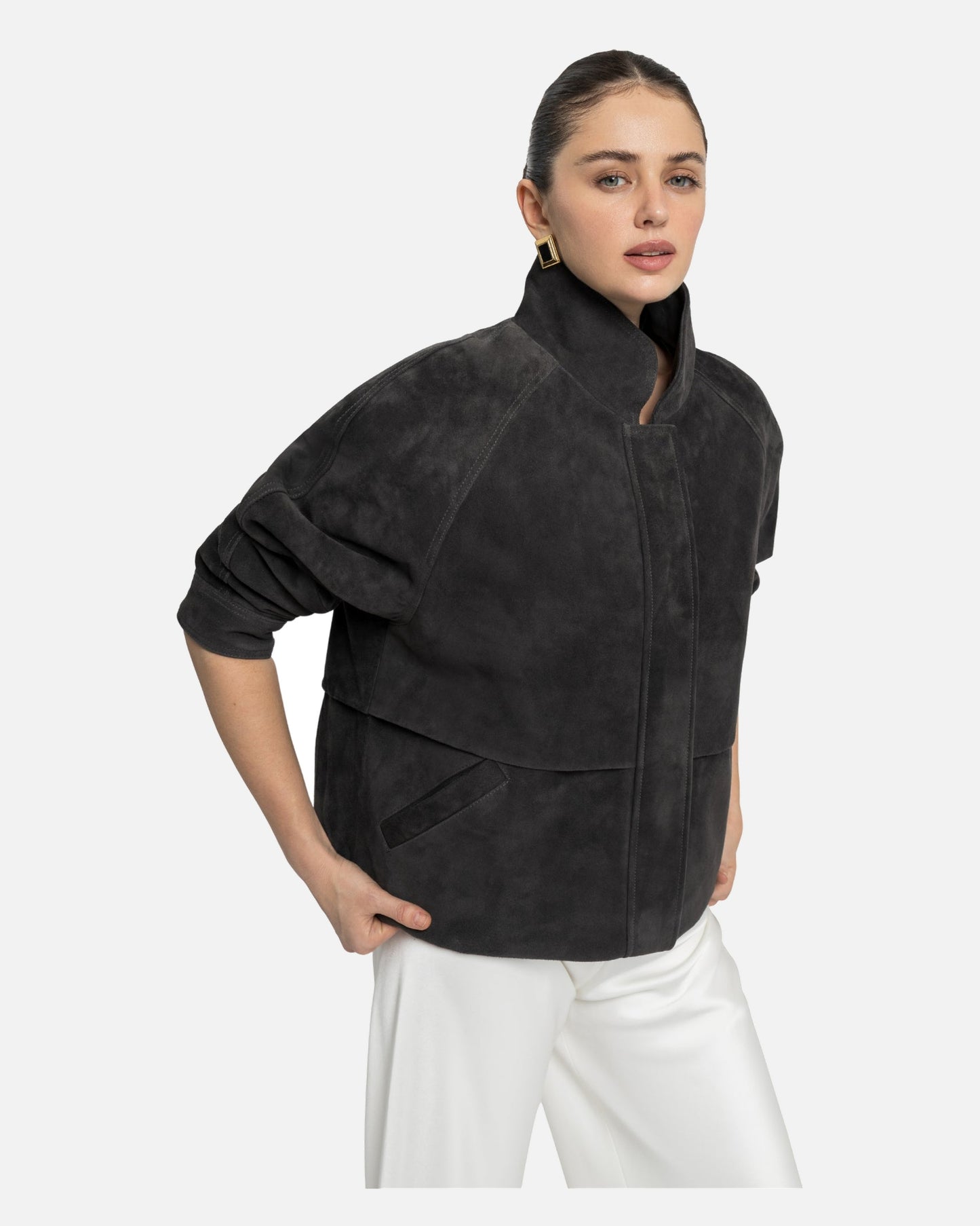 Remy Suede Bomber Jacket