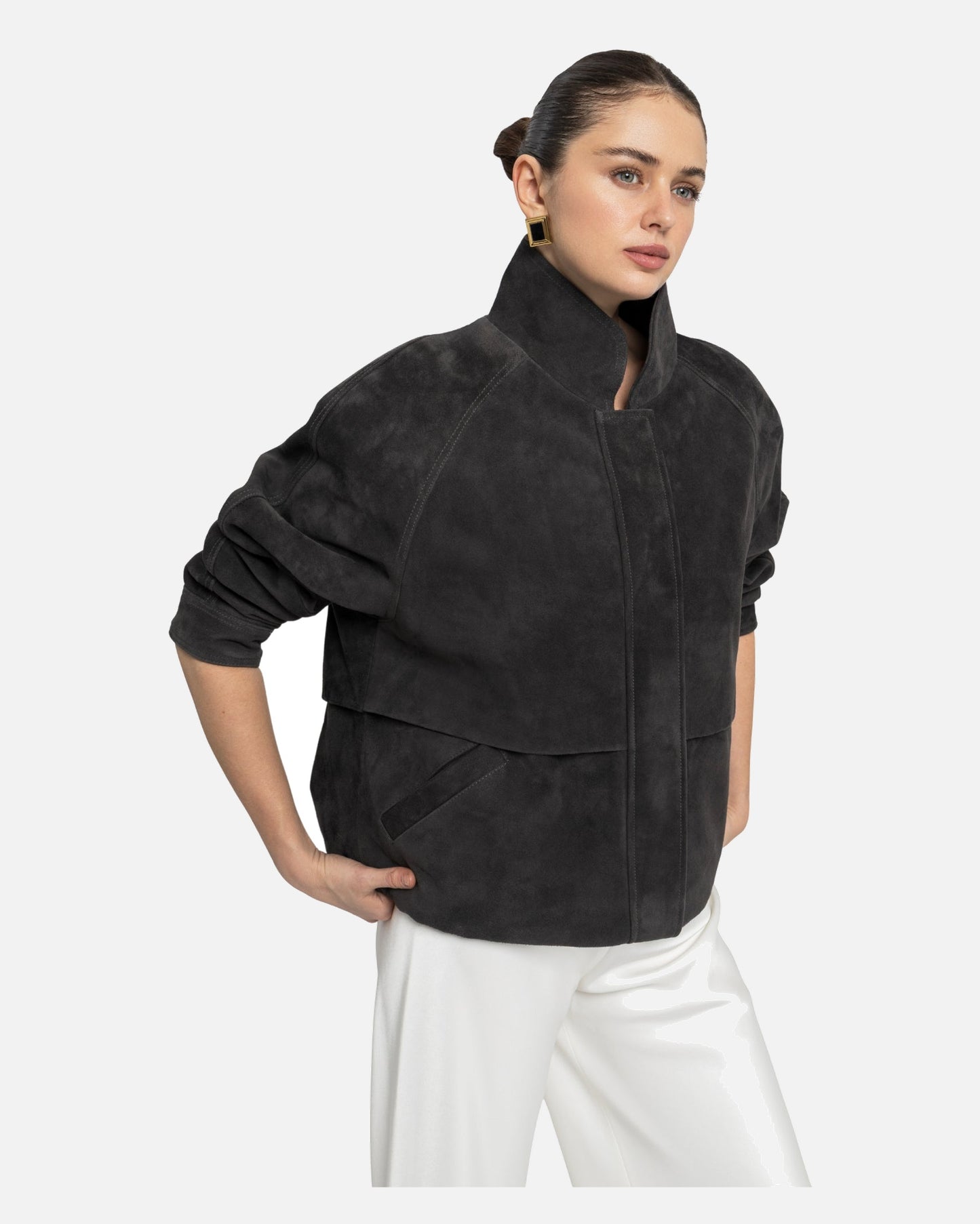 Remy Suede Bomber Jacket