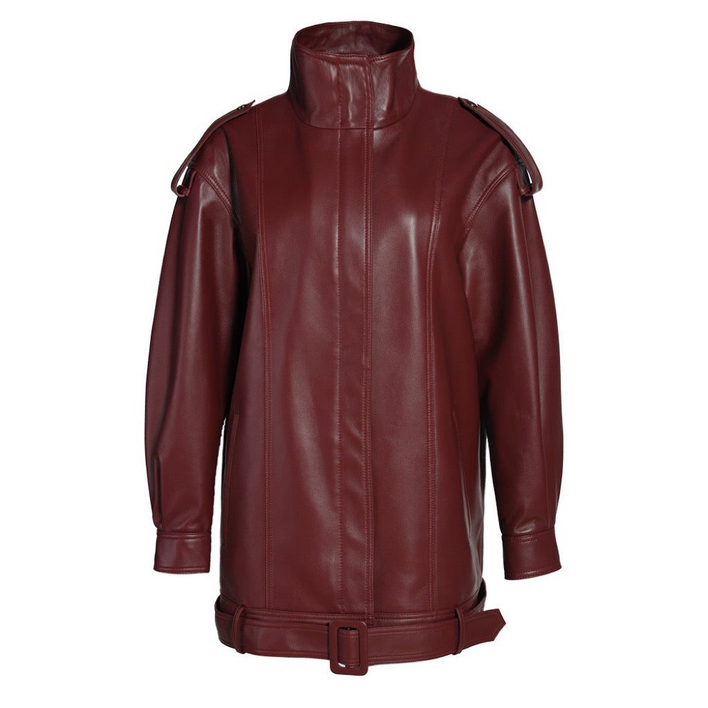 Taylor Oversized Leather Moto Jacket