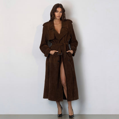 Madison Suede Trench Coat